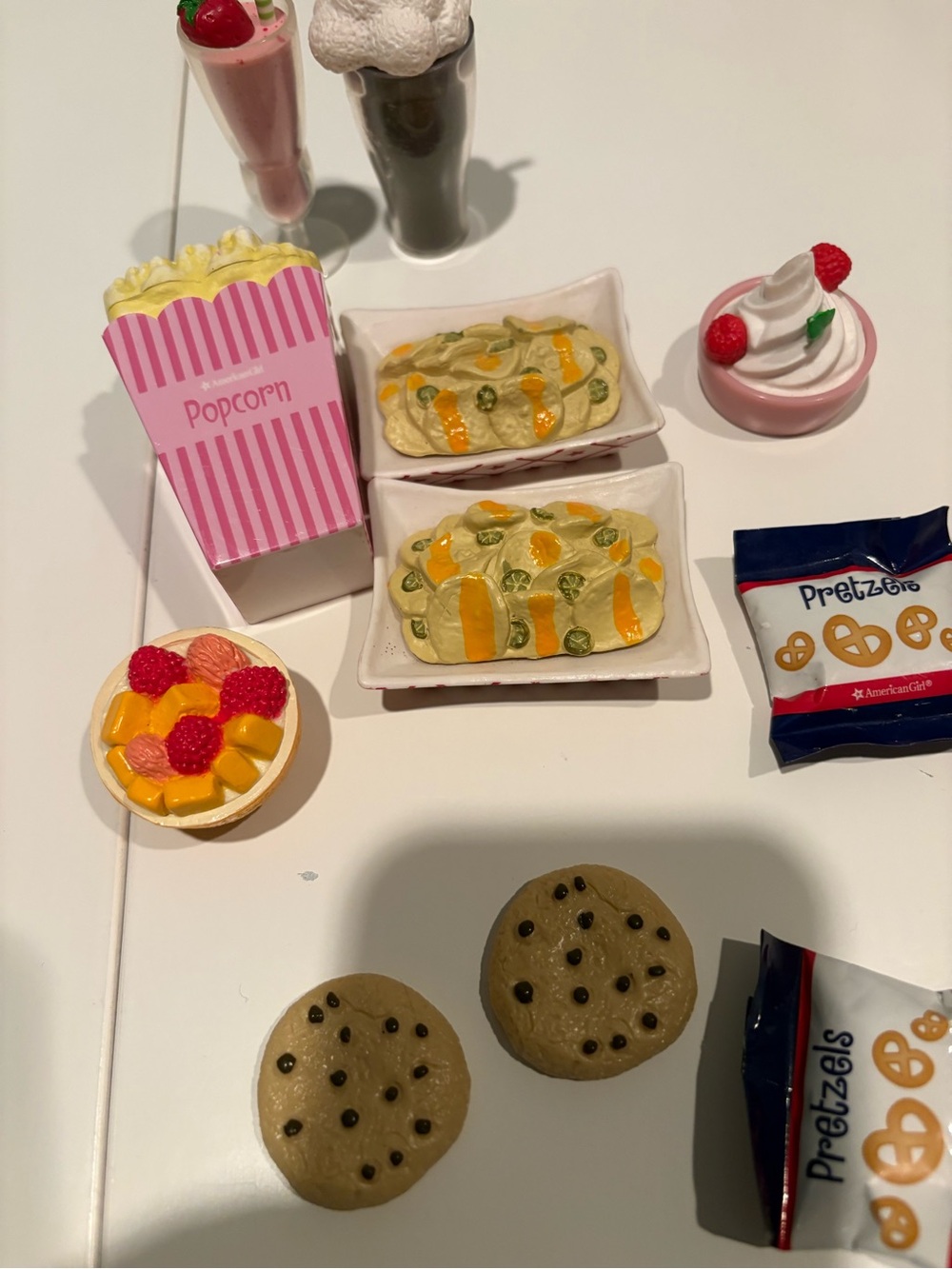 American Girl Doll Popcorn Cookies Pretzel Shakes